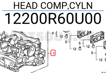 Honda 12200R60U00 HEAD COMP,CYLN