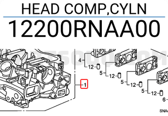 Honda 12200RNAA00 HEAD COMP,CYLN