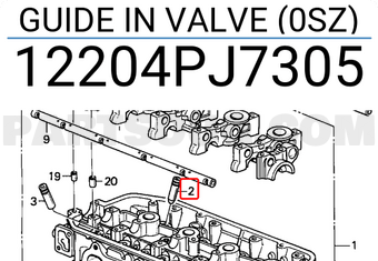 Honda 12204PJ7305 GUIDE IN VALVE (0SZ)