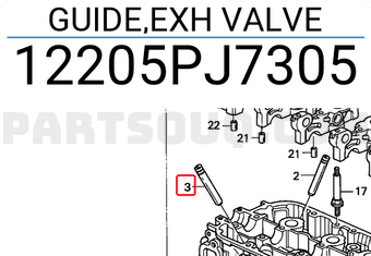 Honda 12205PJ7305 GUIDE,EXH VALVE