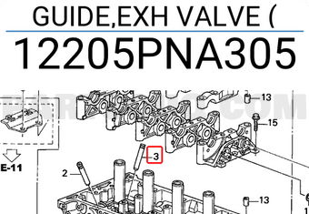 Honda 12205PNA305 GUIDE,EXH VALVE