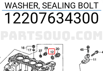 Honda 12207634300 WASHER, SEALING BOLT