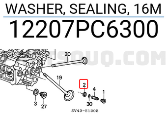 Honda 12207PC6300 WASHER, SEALING, 16M