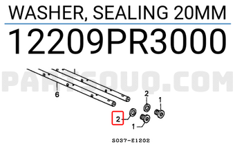 Honda 12209PR3000 WASHER, SEALING 20MM