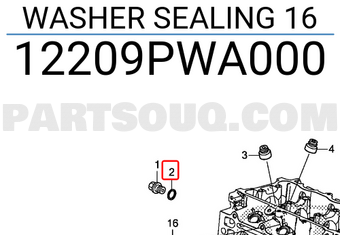 Honda 12209PWA000 WASHER SEALING 16