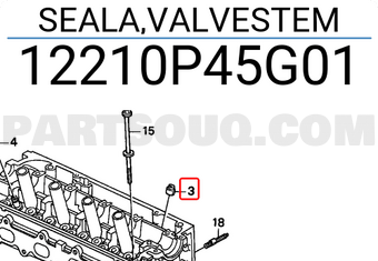 Honda 12210P45G01 SEALA,VALVESTEM