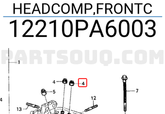 Honda 12210PA6003 HEADCOMP,FRONTC