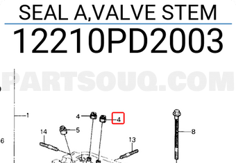 Honda 12210PD2003 SEAL A,VALVE STEM