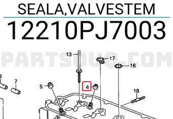 Honda 12210PJ7003 SEALA,VALVESTEM
