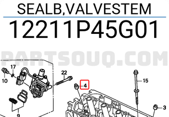 Honda 12211P45G01 SEALB,VALVESTEM