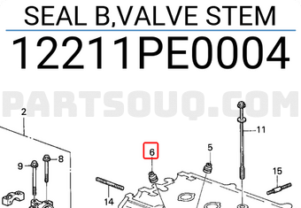Honda 12211PE0004 SEAL B,VALVE STEM