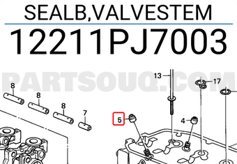 Honda 12211PJ7003 SEALB,VALVESTEM