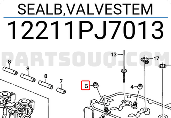 Honda 12211PJ7013 SEALB,VALVESTEM