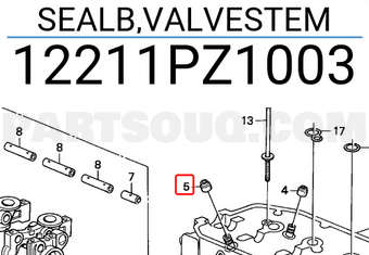 Honda 12211PZ1003 SEALB,VALVESTEM