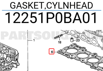 Honda 12251P0BA01 GASKET,CYLNHEAD