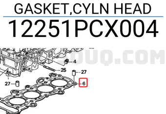 Honda 12251PCX004 GASKET,CYLN HEAD