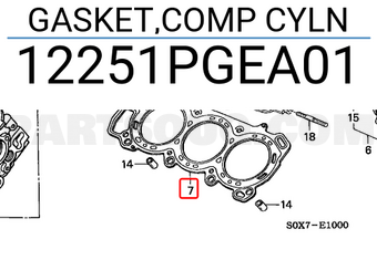 Honda 12251PGEA01 GASKET,COMP CYLN