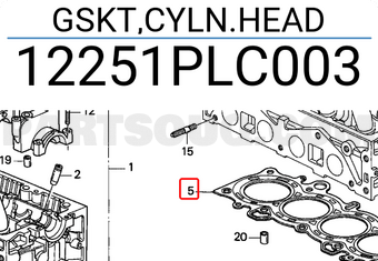 Honda 12251PLC003 GSKT,CYLN.HEAD
