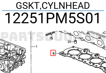 Honda 12251PM5S01 GSKT,CYLNHEAD