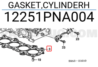 Honda 12251PNA004 GASKET,CYLINDERH