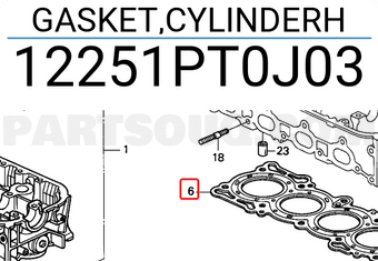 Honda 12251PT0J03 GASKET,CYLINDERH