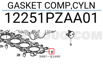 Honda 12251PZAA01 GASKET COMP,CYLN
