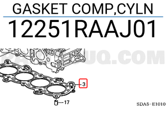 Honda 12251RAAJ01 GASKET COMP,CYLN