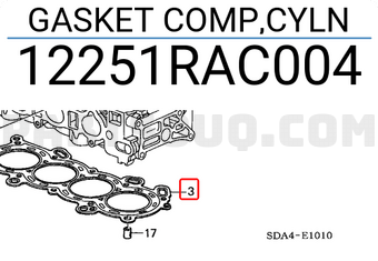 Honda 12251RAC004 GASKET COMP,CYLN