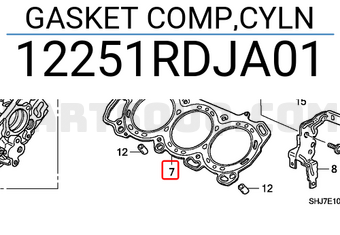 Honda 12251RDJA01 GASKET COMP,CYLN