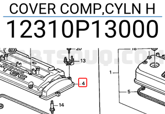 Honda 12310P13000 COVER COMP,CYLN H