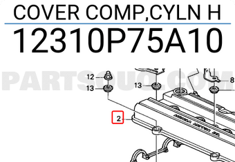 Honda 12310P75A10 COVER COMP,CYLN H