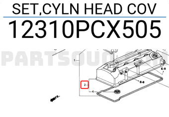 Honda 12310PCX505 SET,CYLN HEAD COV