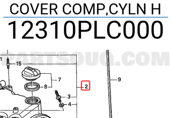 Honda 12310PLC000 COVER COMP,CYLN H