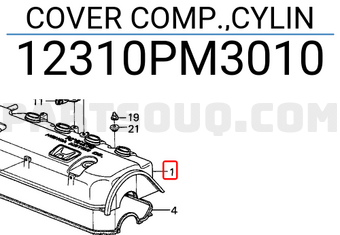 Honda 12310PM3010 COVER COMP.,CYLIN