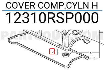 Honda 12310RSP000 COVER COMP,CYLN H