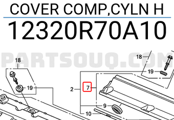 Honda 12320R70A10 COVER COMP,CYLN H