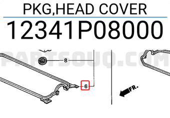 Honda 12341P08000 PKG,HEAD COVER