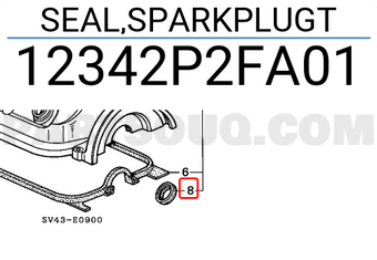 Honda 12342P2FA01 SEAL,SPARKPLUGT