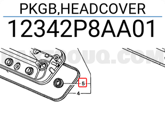 Honda 12342P8AA01 PKGB,HEADCOVER