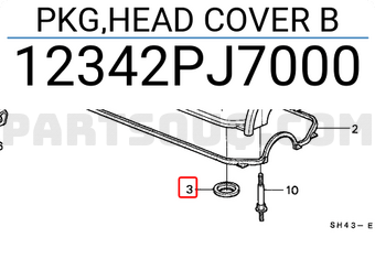 Honda 12342PJ7000 PKG,HEAD COVER B