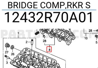 Honda 12432R70A01 BRIDGE COMP,RKR S