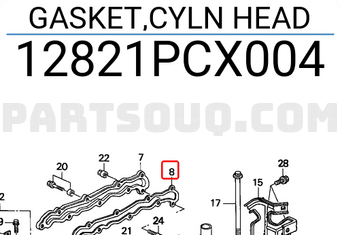 Honda 12821PCX004 GASKET,CYLN HEAD