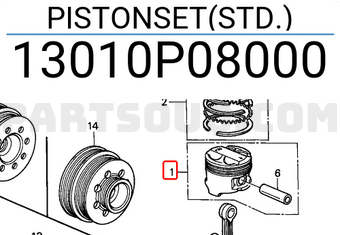 Honda 13010P08000 PISTONSET(STD.)