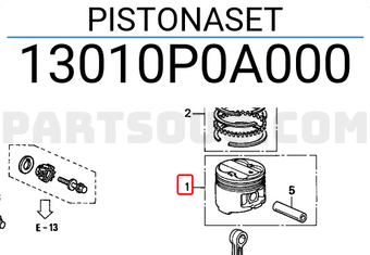 Honda 13010P0A000 PISTONASET