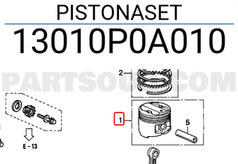 Honda 13010P0A010 PISTONASET
