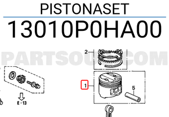 Honda 13010P0HA00 PISTONASET