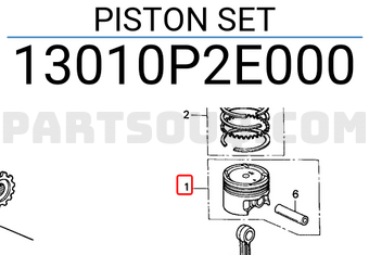 Honda 13010P2E000 PISTON SET