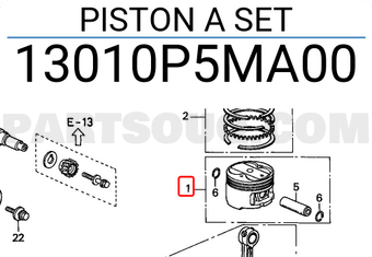 Honda 13010P5MA00 PISTON A SET