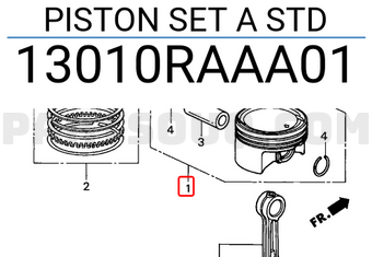 Honda 13010RAAA01 PISTON SET A STD