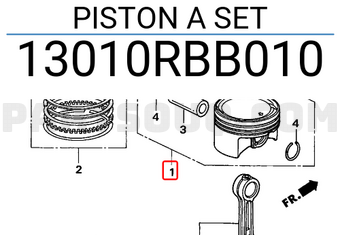 Honda 13010RBB010 PISTON A SET
